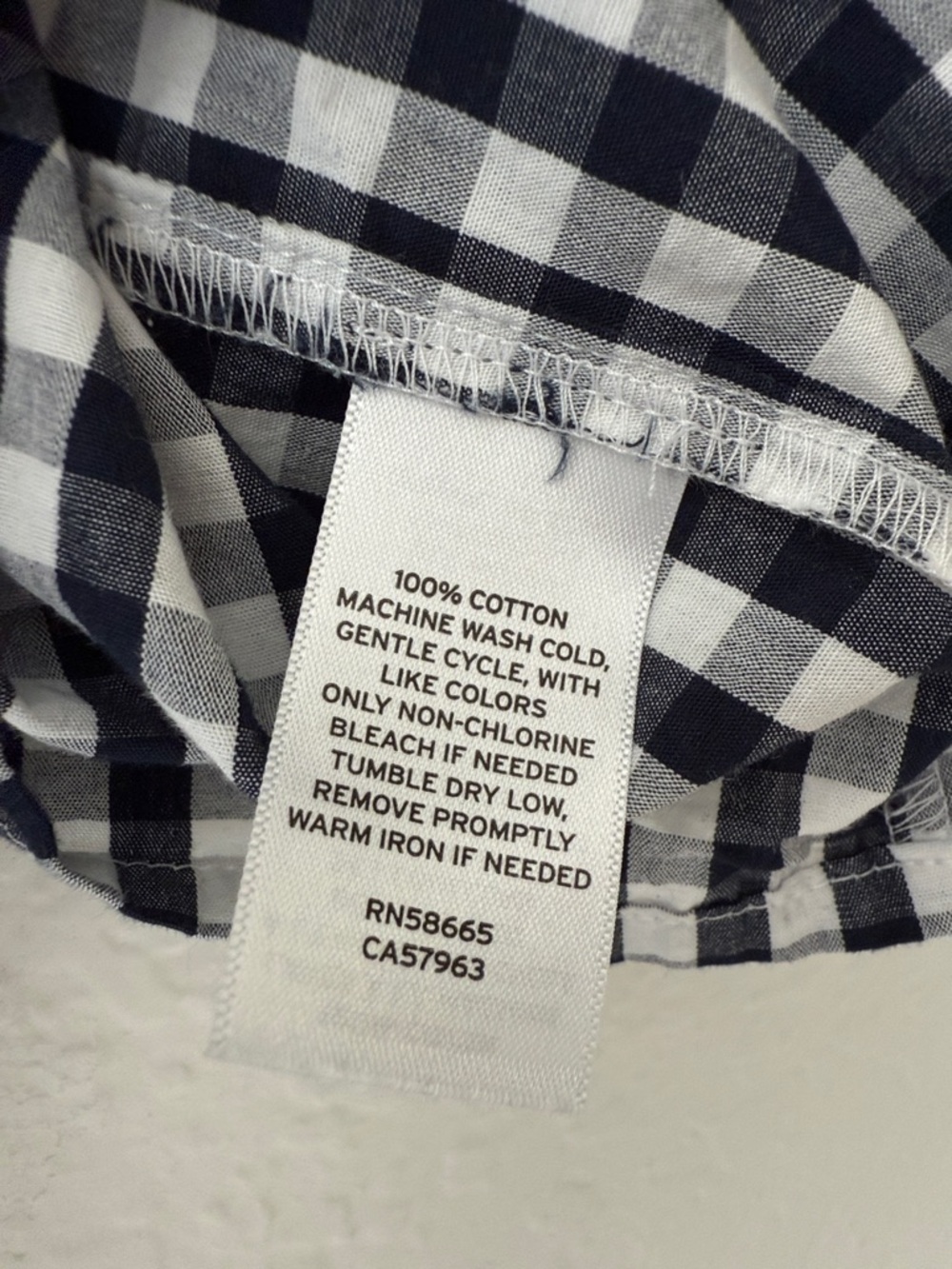 a new day Black & White Gingham Lace-Up Puff Sleeve Crop Top - Picture 5 of 5